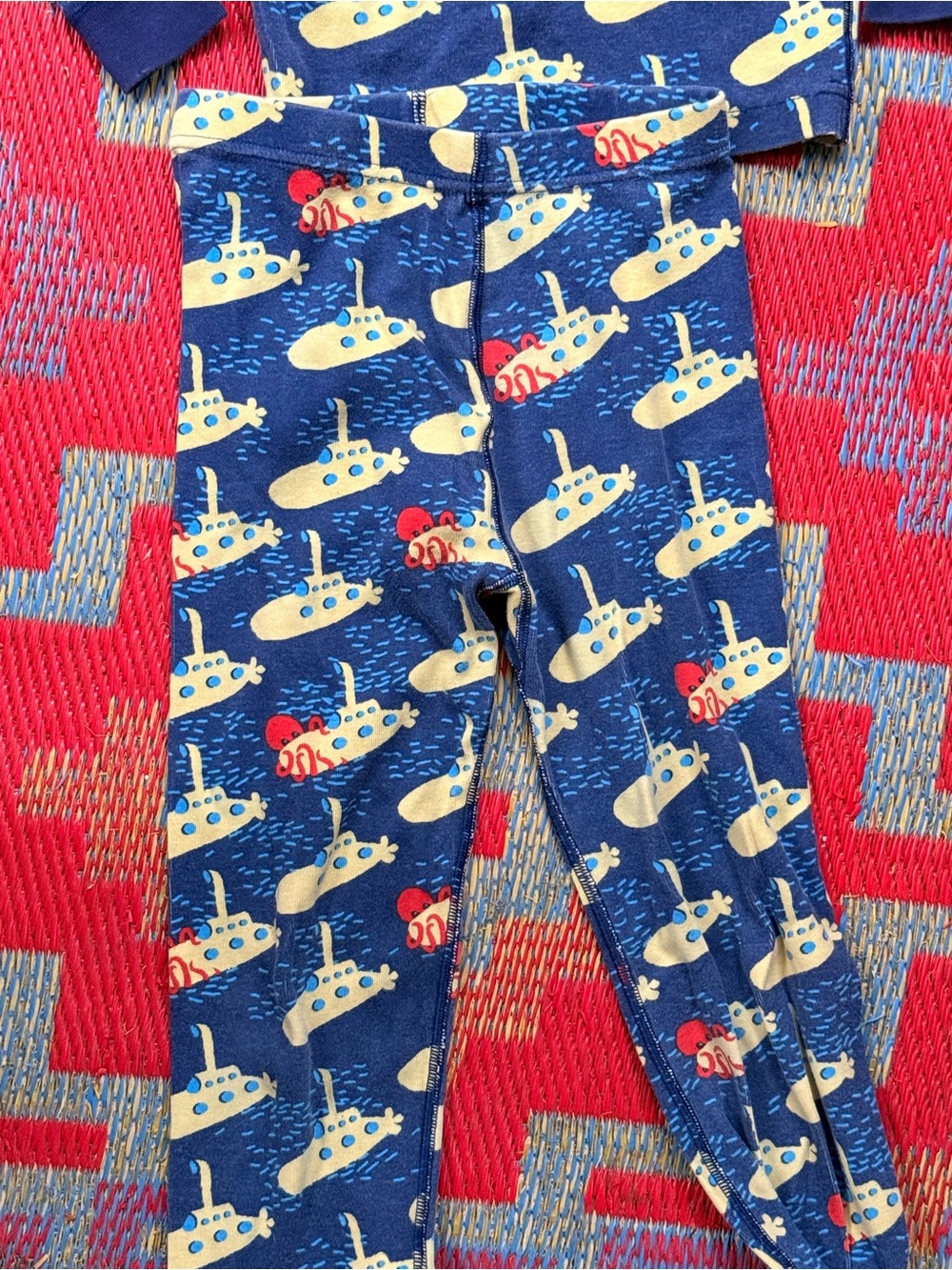 Mini Boden Kids Navy Submarine Print Leggings